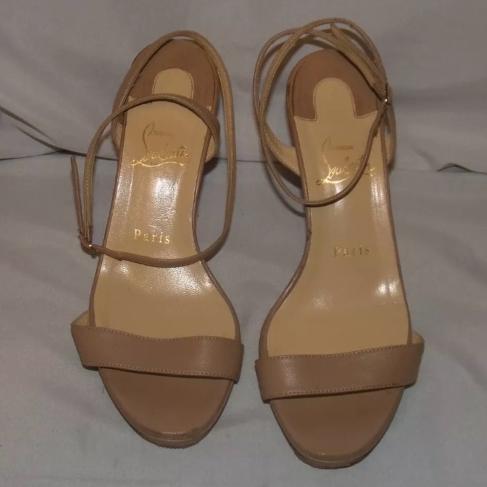 Christian Louboutin Nude Leather Sandals